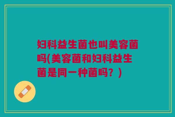 妇科益生菌也叫美容菌吗(美容菌和妇科益生菌是同一种菌吗？)