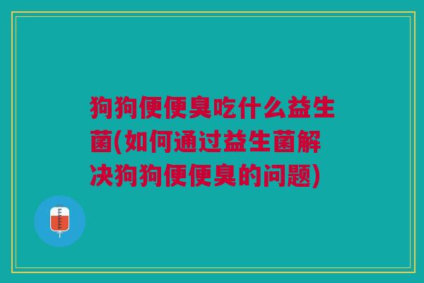 狗狗便便臭吃什么益生菌(如何通过益生菌解决狗狗便便臭的问题)