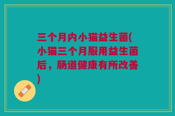 三个月内小猫益生菌(小猫三个月服用益生菌后，肠道健康有所改善)