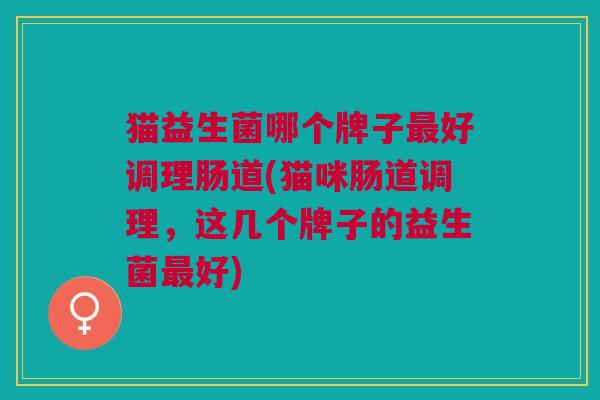 猫益生菌哪个牌子最好调理肠道(猫咪肠道调理,这几个牌子的益生菌最好)