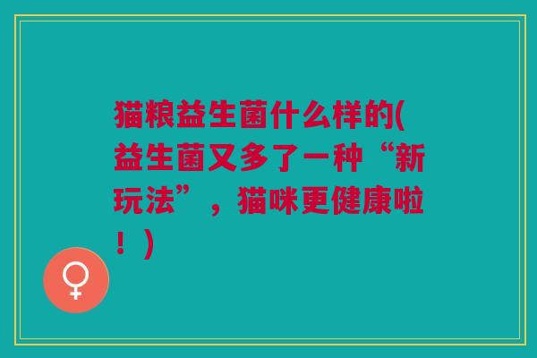 猫粮益生菌什么样的(益生菌又多了一种“新玩法”,猫咪更健康啦!)