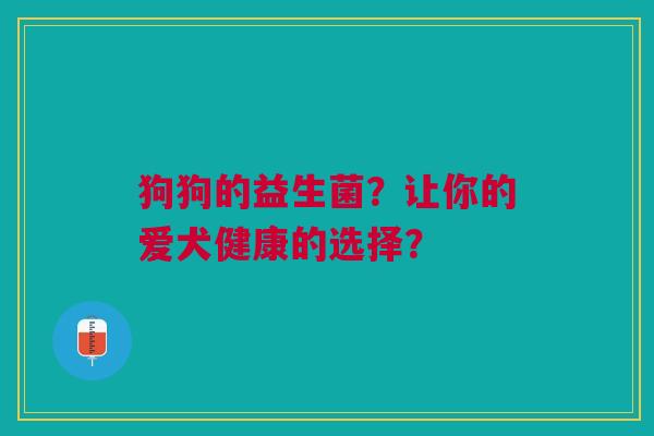 狗狗的益生菌?让你的爱犬健康的选择? 狗狗的益生菌?让你的爱犬健康的选择?