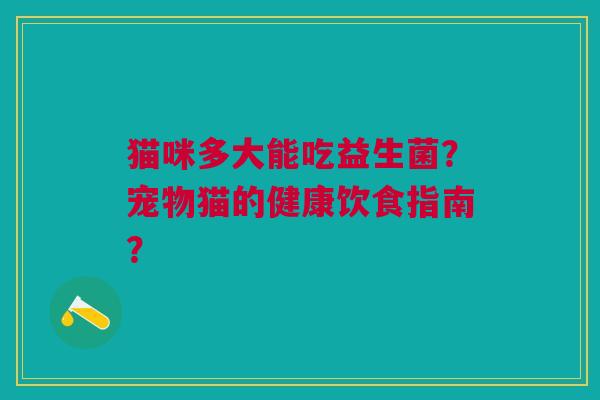猫咪多大能吃益生菌?宠物猫的健康饮食指南?