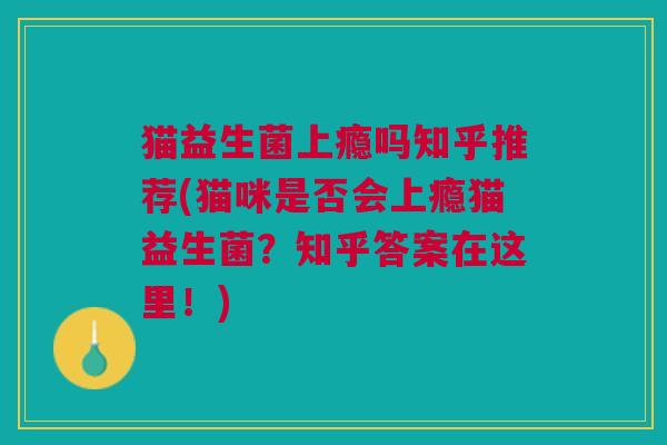 猫益生菌上瘾吗知乎推荐(猫咪是否会上瘾猫益生菌？知乎答案在这里！)