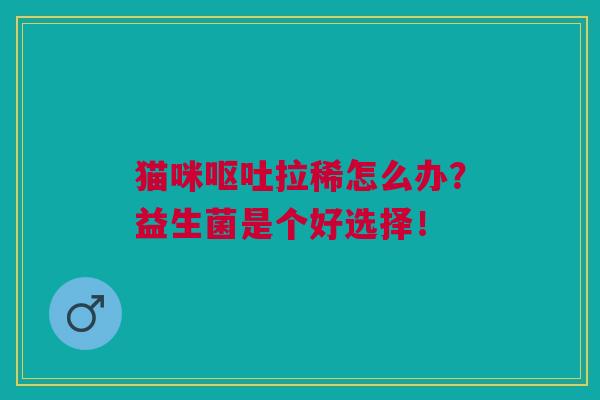 猫咪呕吐拉稀怎么办?益生菌是个好选择!