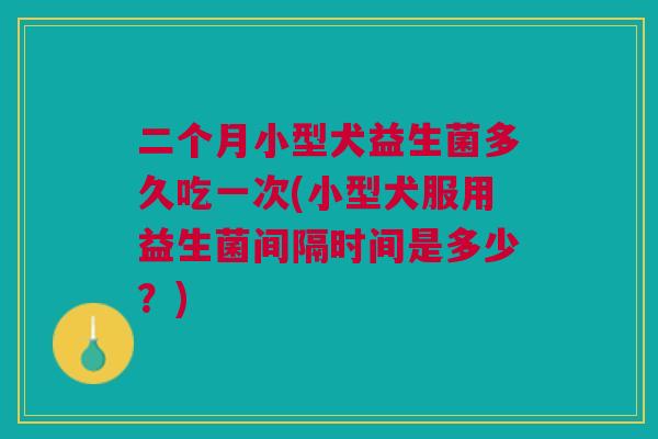 二个月小型犬益生菌多久吃一次(小型犬服用益生菌间隔时间是多少?) 二个月小型犬益生菌多久吃一次(小型犬服用益生菌间隔时间是多少?)
