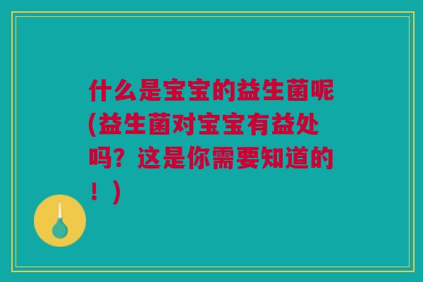 什么是宝宝的益生菌呢(益生菌对宝宝有益处吗?这是你需要知道的!)