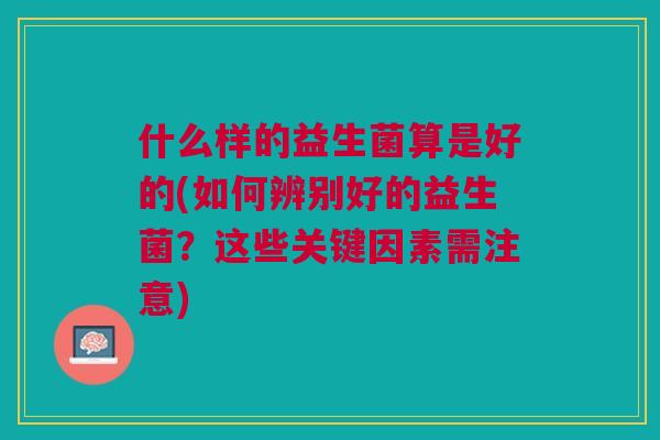 什么样的益生菌算是好的(如何辨别好的益生菌?这些关键因素需注意)