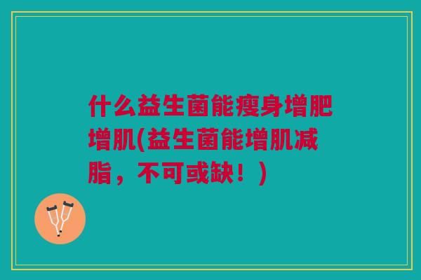 什么益生菌能瘦身增肥增肌(益生菌能增肌减脂，不可或缺！)