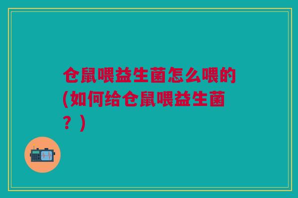仓鼠喂益生菌怎么喂的(如何给仓鼠喂益生菌?)