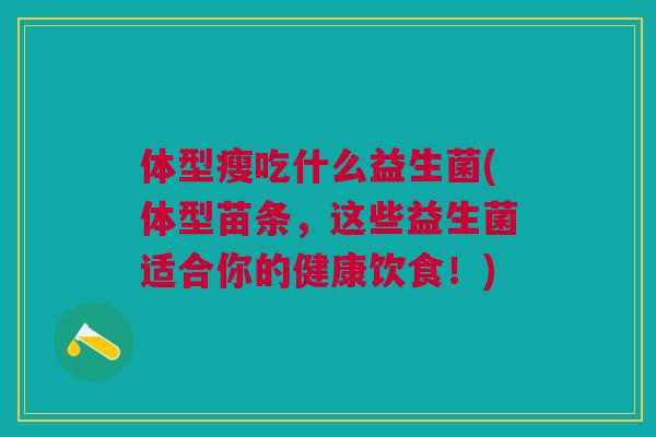 体型瘦吃什么益生菌(体型苗条,这些益生菌适合你的健康饮食!)