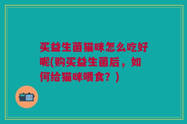 买益生菌猫咪怎么吃好呢(购买益生菌后,如何给猫咪喂食?)