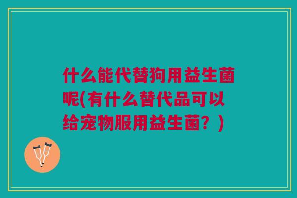 什么能代替狗用益生菌呢(有什么替代品可以给宠物服用益生菌?)