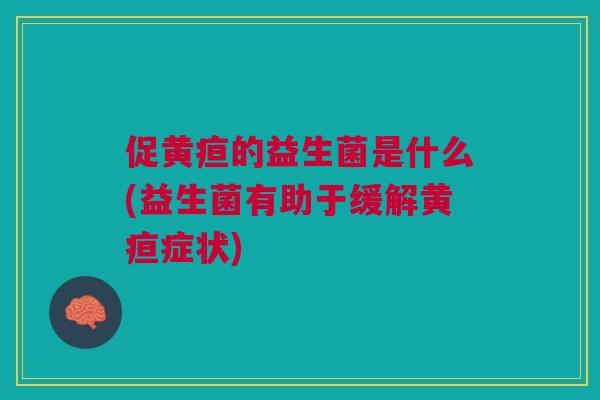 促黄疸的益生菌是什么(益生菌有助于缓解黄疸症状)