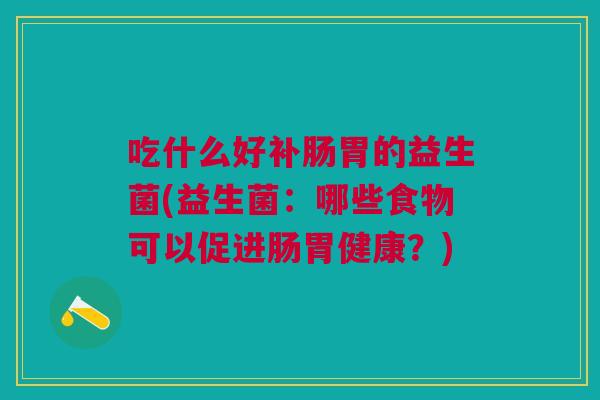 吃什么好补肠胃的益生菌(益生菌：哪些食物可以促进肠胃健康？)