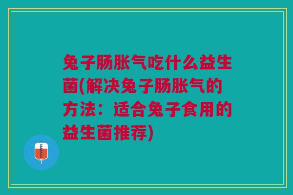 兔子肠胀气吃什么益生菌(解决兔子肠胀气的方法：适合兔子食用的益生菌推荐)