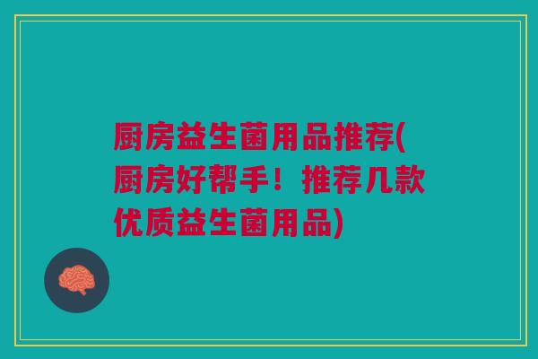 厨房益生菌用品推荐(厨房好帮手!推荐几款优质益生菌用品)