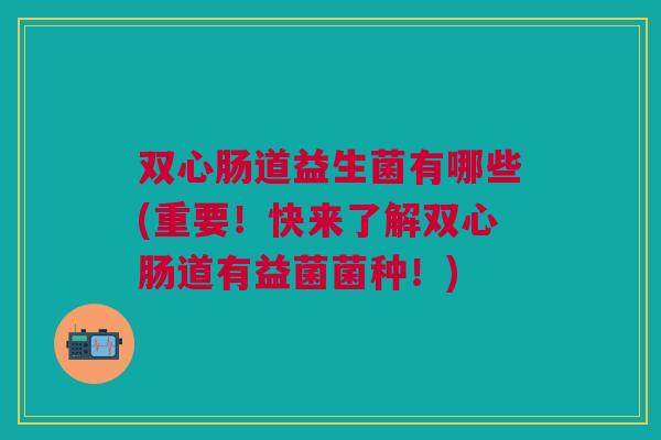 双心肠道益生菌有哪些(重要!快来了解双心肠道有益菌菌种!)