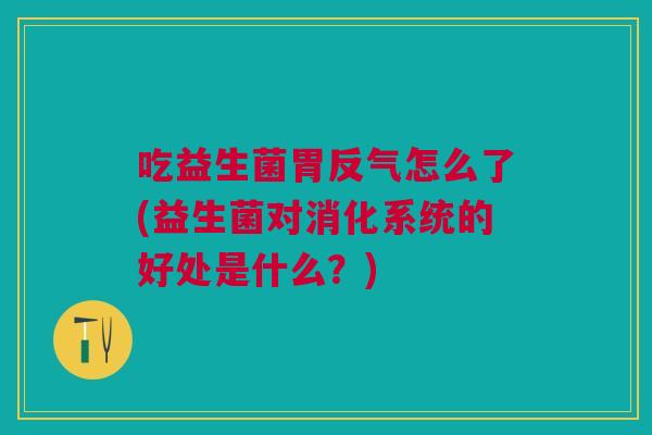 吃益生菌胃反气怎么了(益生菌对消化系统的好处是什么?) 吃益生菌胃反气怎么了(益生菌对消化系统的好处是什么?)