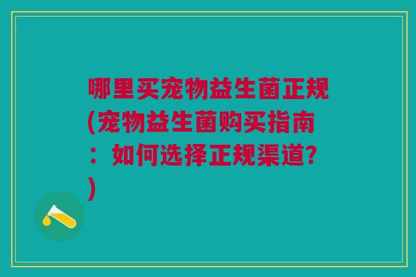 哪里买宠物益生菌正规(宠物益生菌购买指南:如何选择正规渠道?)