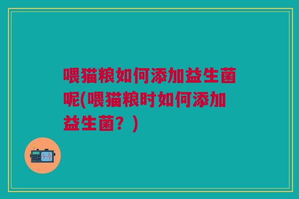 喂猫粮如何添加益生菌呢(喂猫粮时如何添加益生菌?)