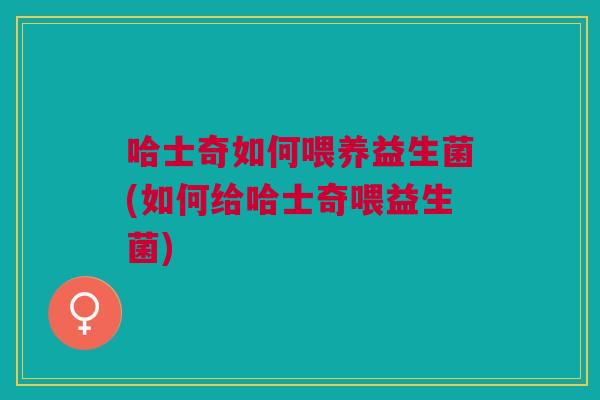 哈士奇如何喂养益生菌(如何给哈士奇喂益生菌)
