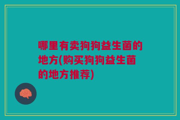 哪里有卖狗狗益生菌的地方(购买狗狗益生菌的地方推荐) 哪里有卖狗狗益生菌的地方(购买狗狗益生菌的地方推荐)