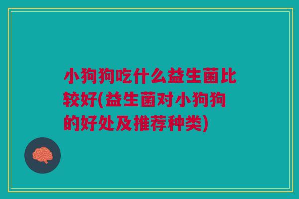 小狗狗吃什么益生菌比较好(益生菌对小狗狗的好处及推荐种类)