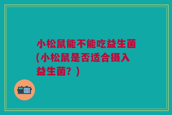 小松鼠能不能吃益生菌(小松鼠是否适合摄入益生菌?)