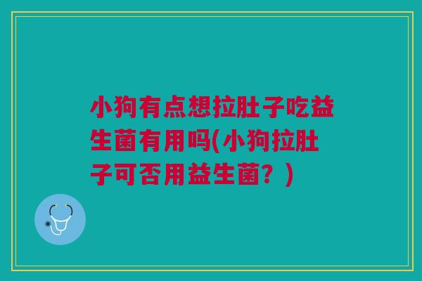 小狗有点想拉肚子吃益生菌有用吗(小狗拉肚子可否用益生菌？)
