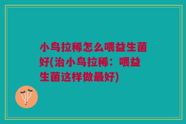 小鸟拉稀怎么喂益生菌好(治小鸟拉稀：喂益生菌这样做最好)