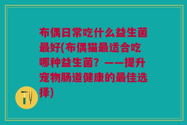 布偶日常吃什么益生菌最好(布偶猫最适合吃哪种益生菌？——提升宠物肠道健康的最佳选择)