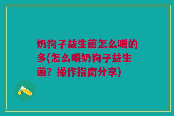 奶狗子益生菌怎么喂的多(怎么喂奶狗子益生菌?操作指南分享)