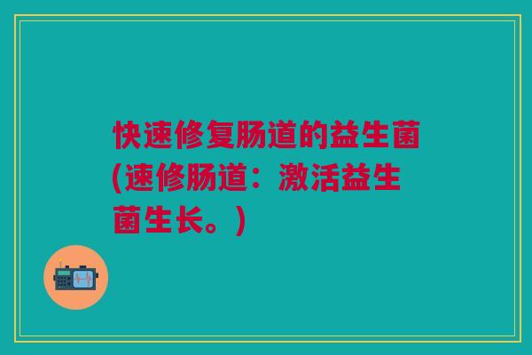 快速修复肠道的益生菌(速修肠道：激活益生菌生长。)