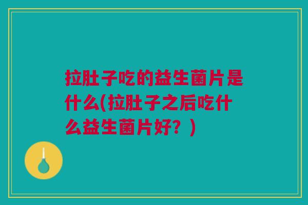 拉肚子吃的益生菌片是什么(拉肚子之后吃什么益生菌片好?)