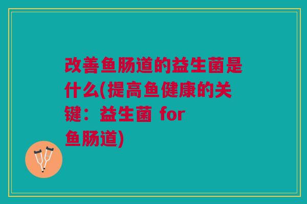 改善鱼肠道的益生菌是什么(提高鱼健康的关键:益生菌 for 鱼肠道)