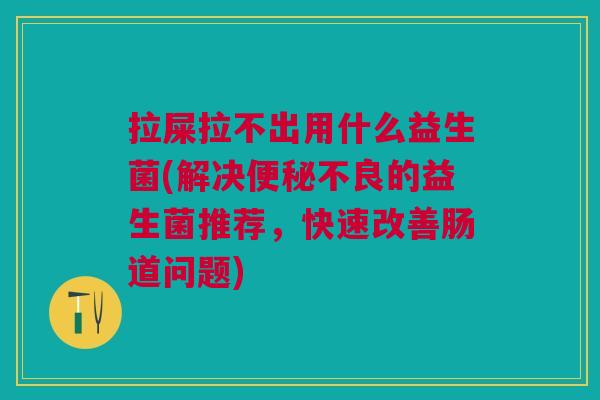拉屎拉不出用什么益生菌(解决便秘不良的益生菌推荐,快速改善肠道问题)