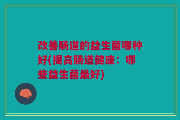 改善肠道的益生菌哪种好(提高肠道健康:哪些益生菌好) 改善肠道的益生菌哪种好(提高肠道健康:哪些益生菌好)