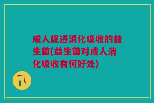 成人促进消化吸收的益生菌(益生菌对成人消化吸收有何好处)