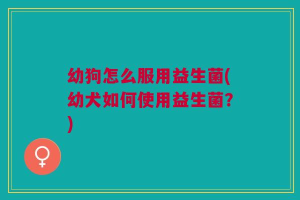幼狗怎么服用益生菌(幼犬如何使用益生菌?)