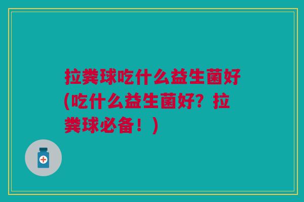 拉粪球吃什么益生菌好(吃什么益生菌好?拉粪球必备!) 拉粪球吃什么益生菌好(吃什么益生菌好?拉粪球必备!)