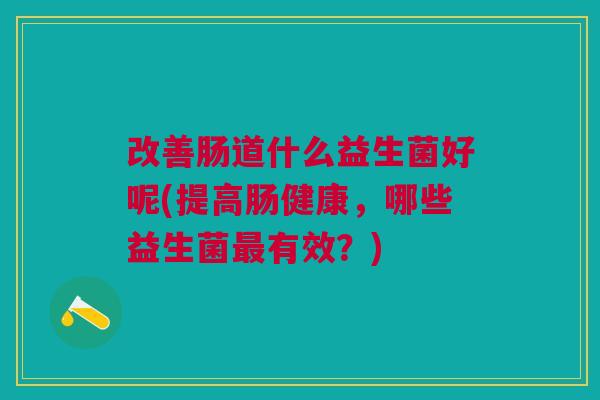 改善肠道什么益生菌好呢(提高肠健康，哪些益生菌有效？)