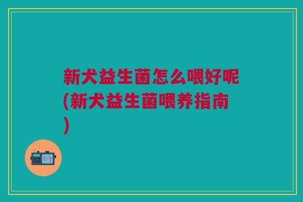 新犬益生菌怎么喂好呢(新犬益生菌喂养指南) 新犬益生菌怎么喂好呢(新犬益生菌喂养指南)