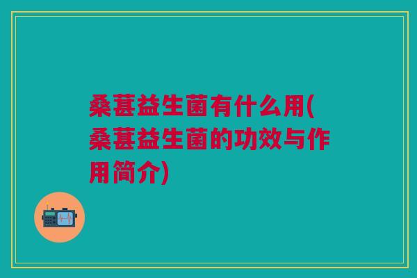 桑葚益生菌有什么用(桑葚益生菌的功效与作用简介)