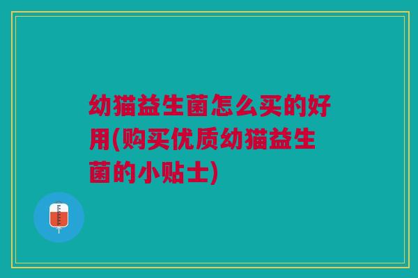 幼猫益生菌怎么买的好用(购买优质幼猫益生菌的小贴士) 幼猫益生菌怎么买的好用(购买优质幼猫益生菌的小贴士)