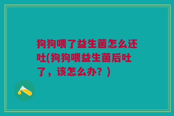 狗狗喂了益生菌怎么还吐(狗狗喂益生菌后吐了,该怎么办?)
