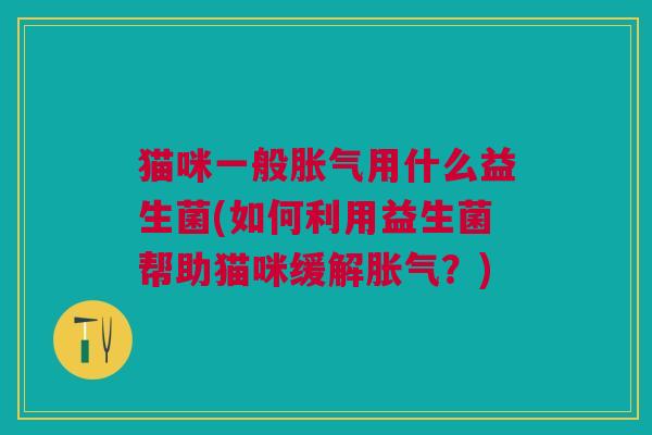 猫咪一般胀气用什么益生菌(如何利用益生菌帮助猫咪缓解胀气？)