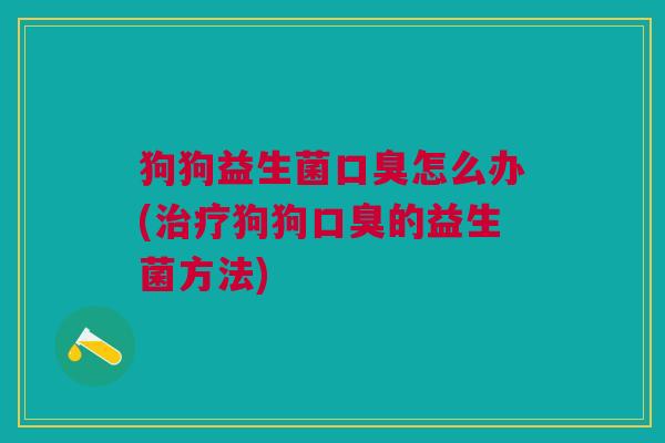 狗狗益生菌口臭怎么办(治疗狗狗口臭的益生菌方法)