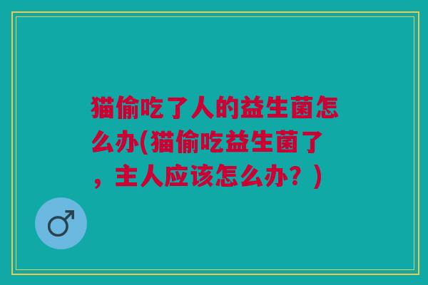 猫偷吃了人的益生菌怎么办(猫偷吃益生菌了,主人应该怎么办?) 猫偷吃了人的益生菌怎么办(猫偷吃益生菌了,主人应该怎么办?)