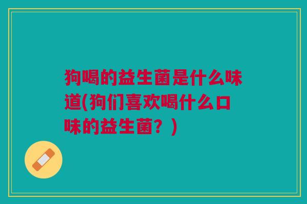 狗喝的益生菌是什么味道(狗们喜欢喝什么口味的益生菌?)